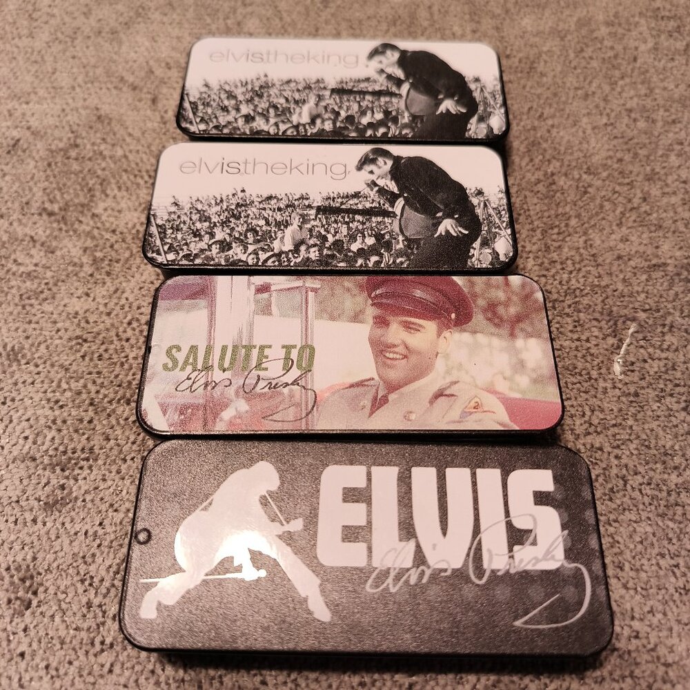 4  EMPTY ELVIS PRESLEY GUITAR PICK TINS